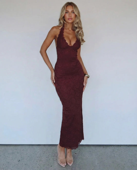 Aria Noir | Vestido Encaje Esculpido