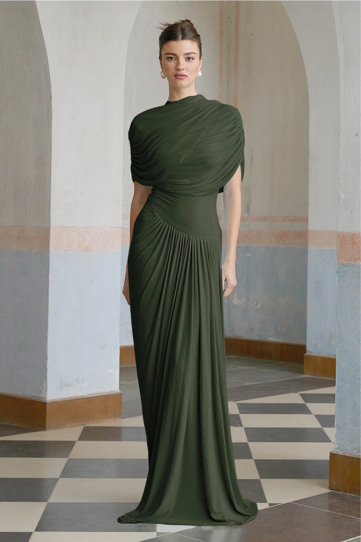 AVELINE — Vestido maxi asimétrico