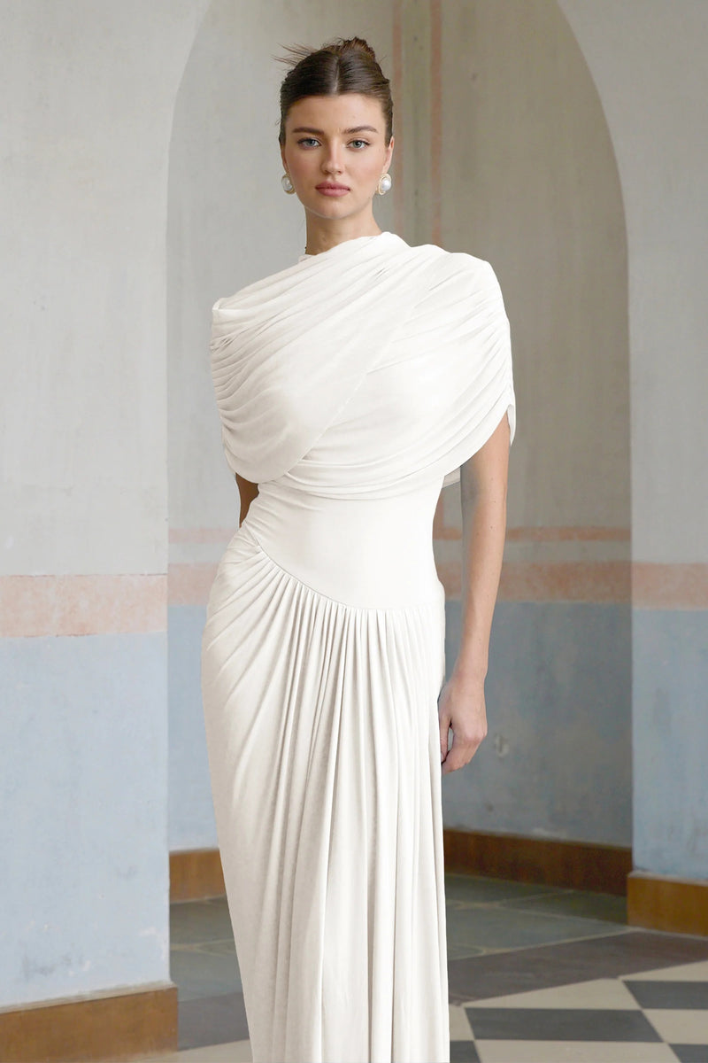 AVELINE — Vestido maxi asimétrico