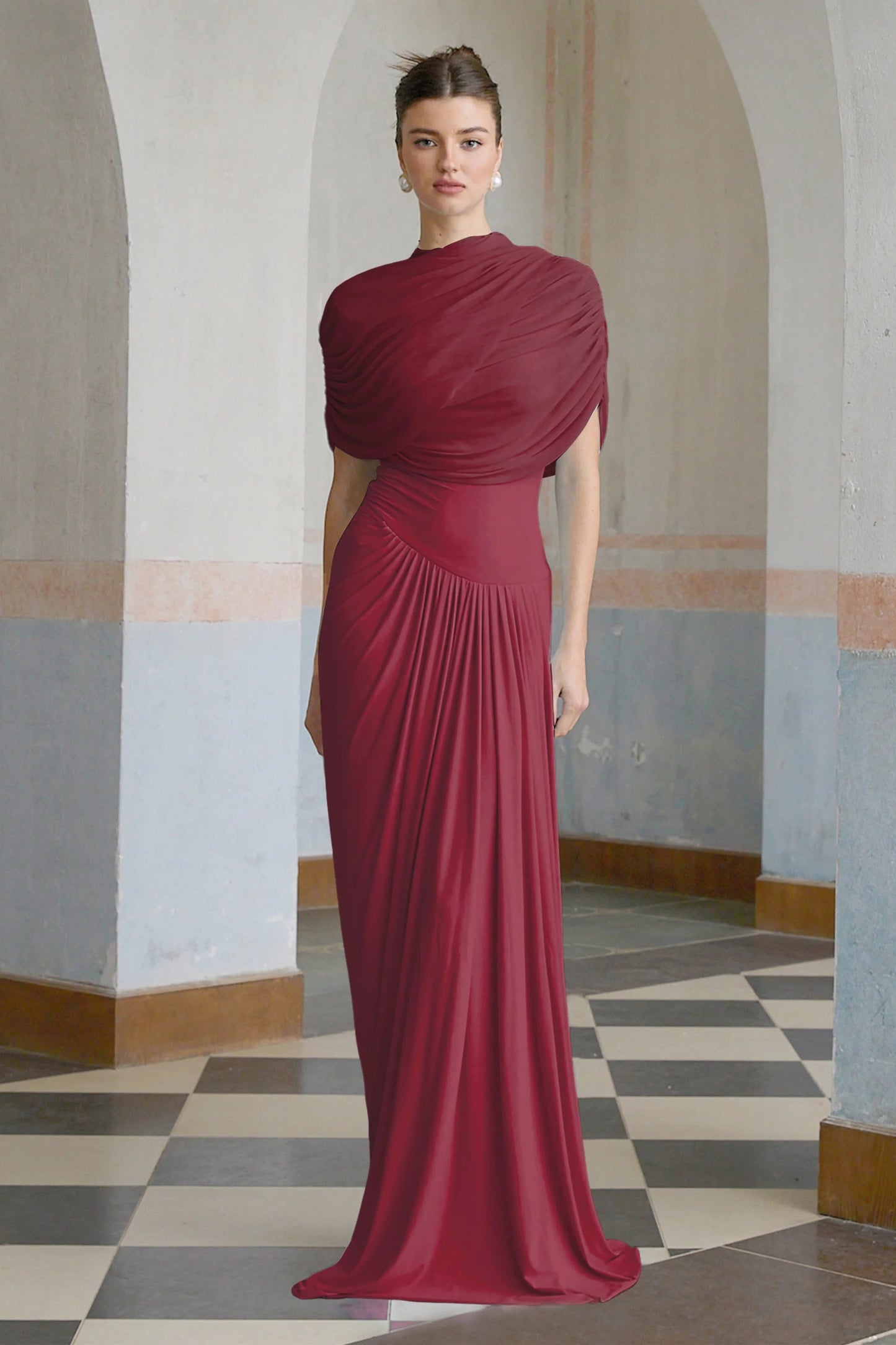 AVELINE — Vestido maxi asimétrico