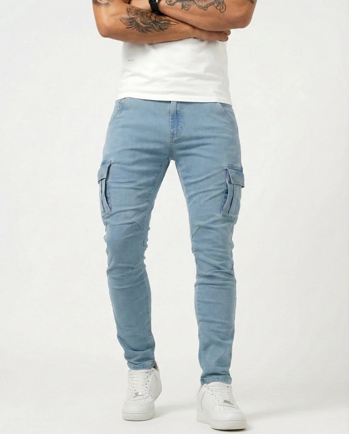 Pantalón Cargo Marino Elástico