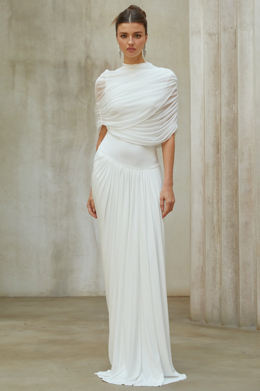 AVELINE — Vestido maxi asimétrico