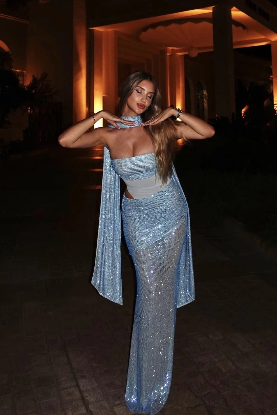 CELESTIA — Vestido largo brillante